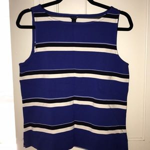 **NWT** Ann Taylor Navy Black & White Blouse